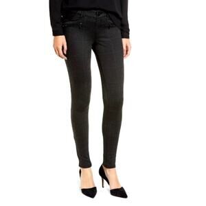 Wit & Wisdom Women's 6 Black Gray Ab-Solution Double Zip Ankle Skinny Jeans